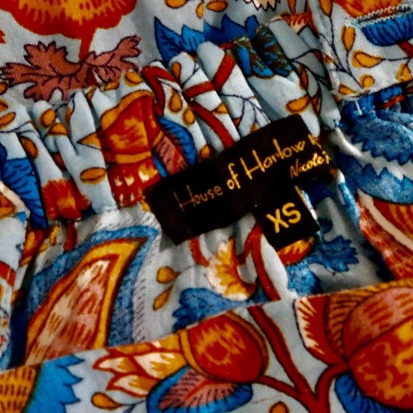 HOUSE OF HARLOW 1960 Nicole Richie Blue Floral Paisley Maxi Midi Dress X-Small - Picture 9 of 12